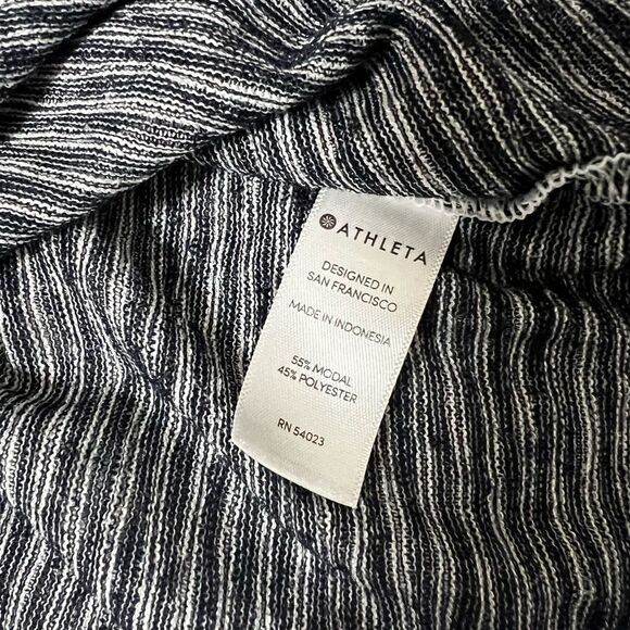 Athleta Breezy Long Sleeve small dark navy and white stripes - Picture 8 of 13